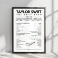 Taylor Swift Setlist Poster - Anfield, Liverpool, 14th June 2024