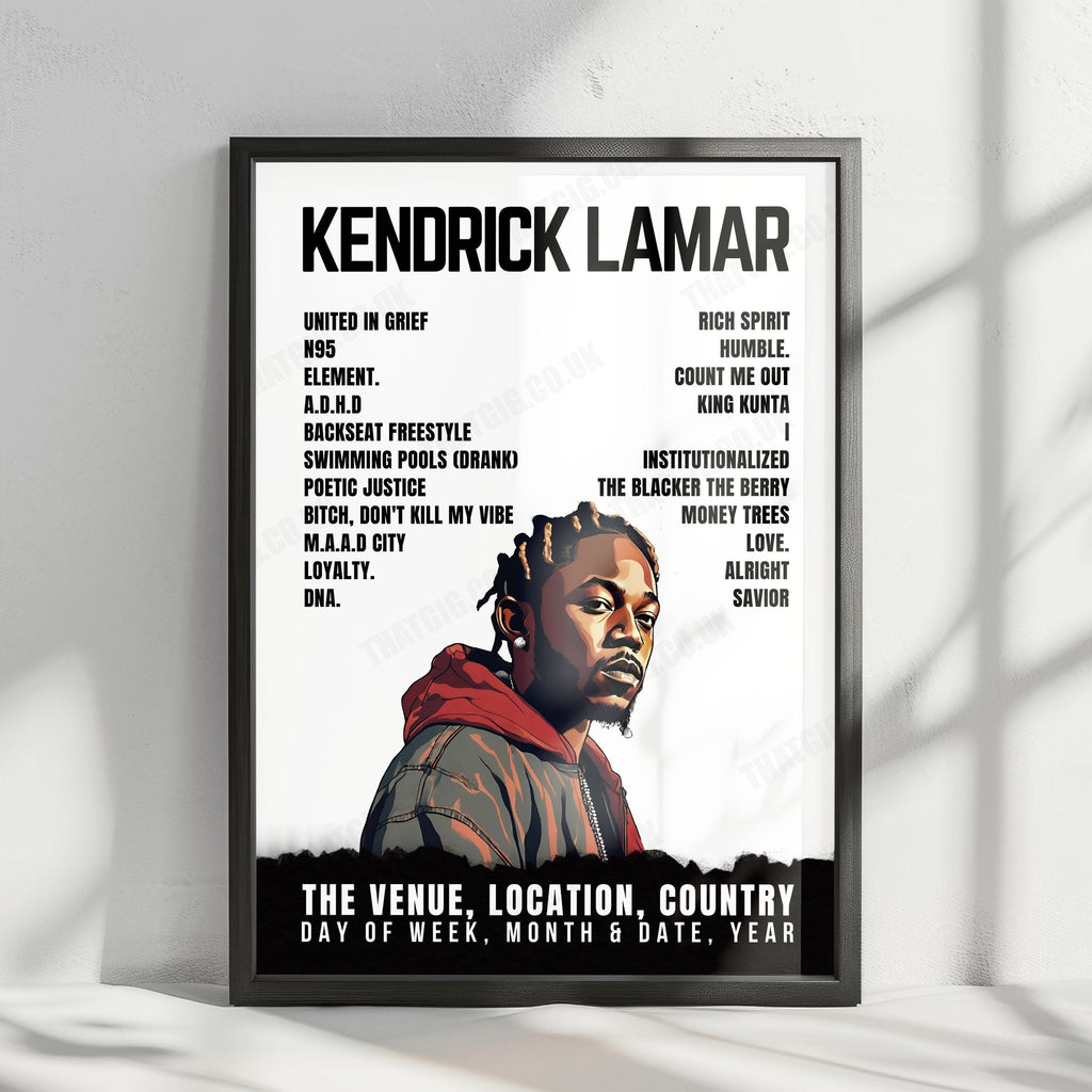 Kendrick Lamar Setlist Poster - Parc del Fòrum, Barcelona - June 2nd, 2023