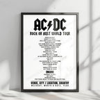 AC/DC Setlist Poster - Wrigley Field, Chicago - September 15th, 2015