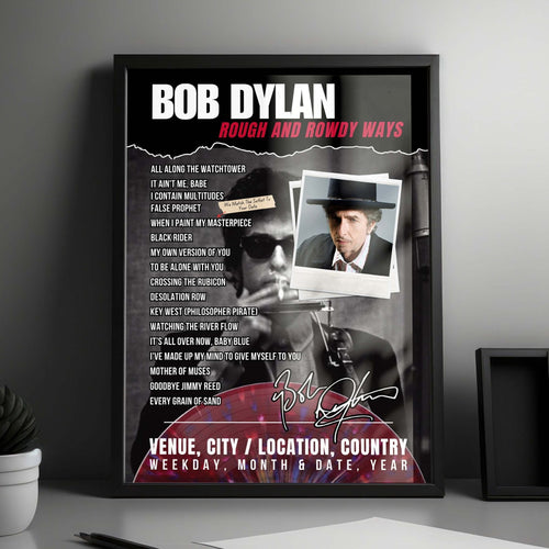 Bob Dylan Setlist Poster - Orpheum Theater, Sioux City - April 2nd, 2025 | Setlist Poster | Inspired Creative Gifts