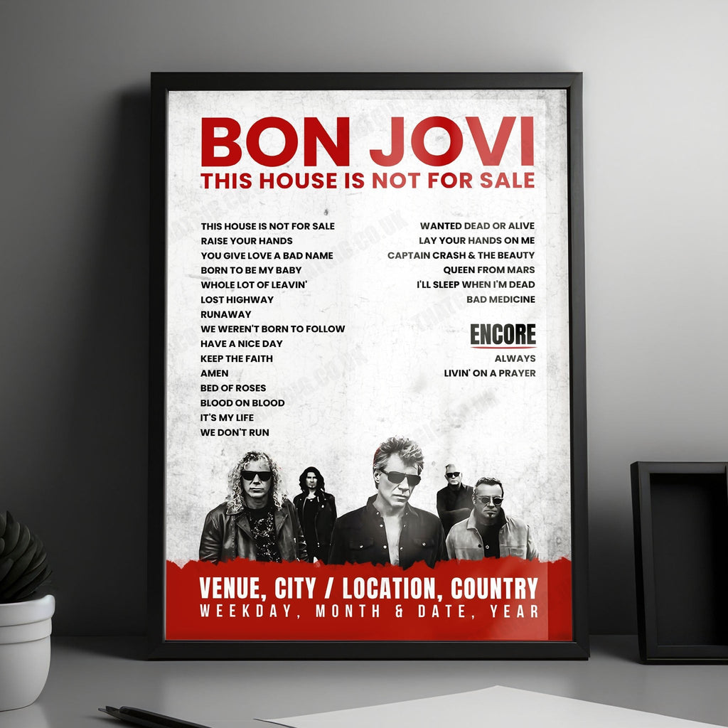 Bon Jovi Setlist Poster - Viejas Arena, San Diego - March 5th, 2017