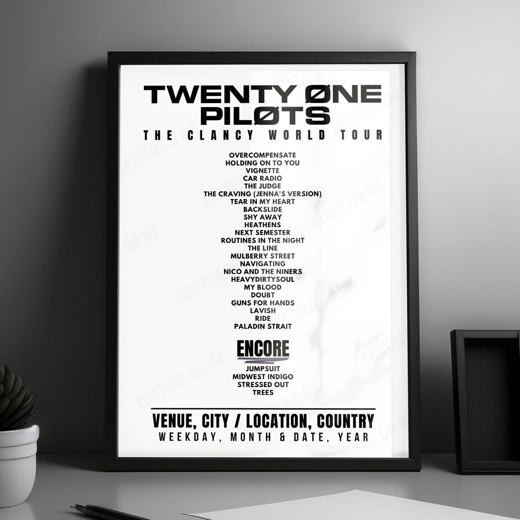 twenty one pilots Setlist Poster - Olympiahalle, Munich - April 27th, 2025
