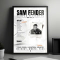 Sam Fender Setlist Poster - Fox Theater, Oakland - April 11th, 2025