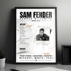 Sam Fender Setlist Poster - Fox Theater, Oakland - April 11th, 2025
