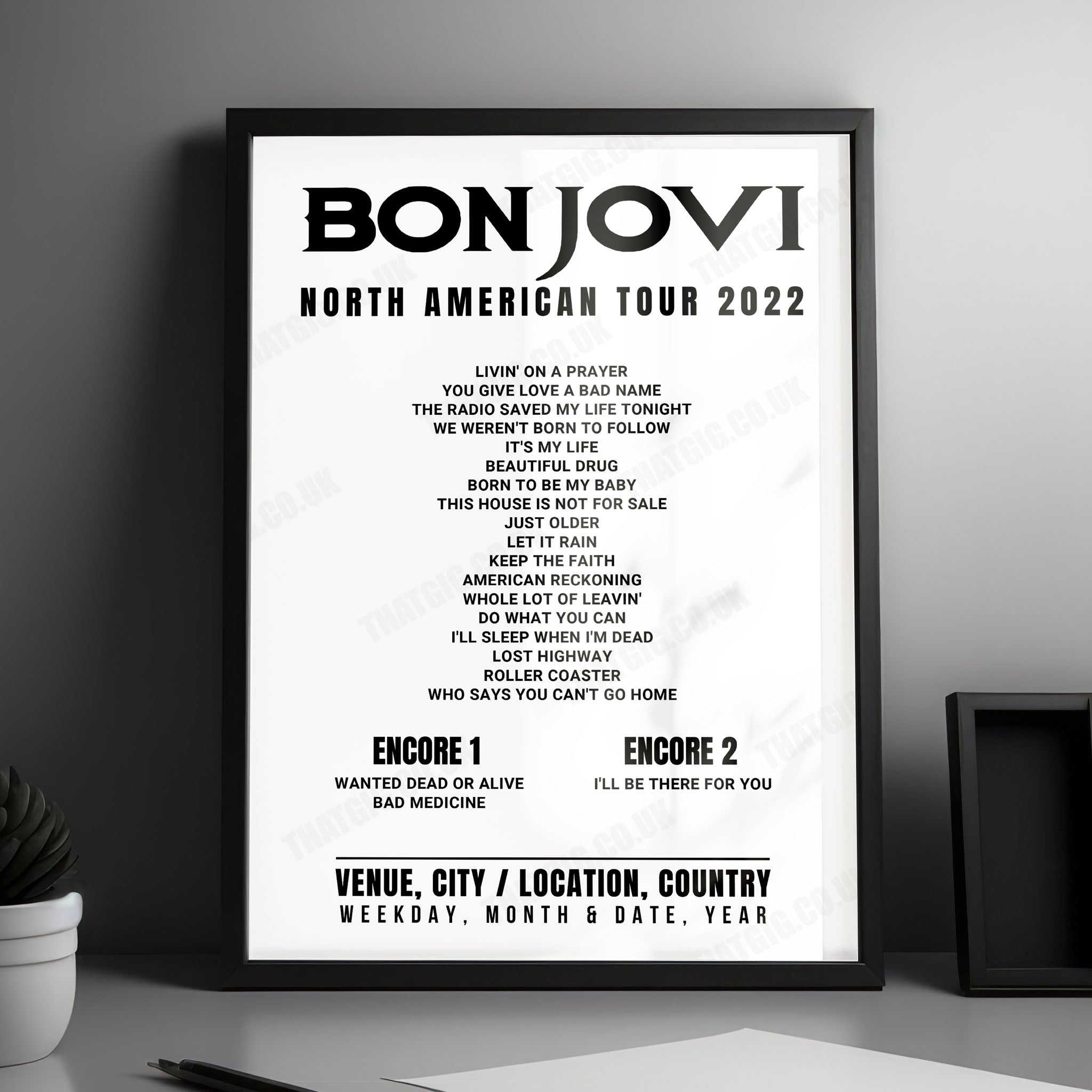 Bon Jovi Setlist Poster - Moody Center, Austin - April 23rd, 2022