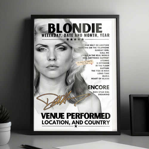 Blondie Setlist Poster - Pandemonium Gold Coast 2024 - April 27th, 2024 | Setlist Poster | Inspired Creative Gifts