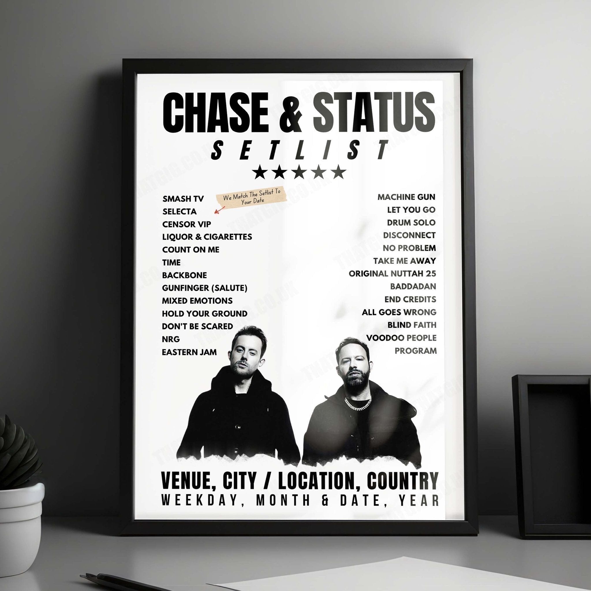 Chase & Status Setlist Poster - Boardmasters 2024, Watergate Bay, Newquay, England - August 9th, 2024