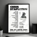 Chris Stapleton Setlist Poster - Value City Arena, Columbus - July 19th, 2024