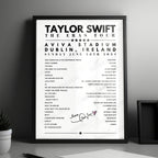 Taylor Swift Setlist Poster - Aviva Stadium, Dublin - June 30th, 2024