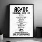 AC/DC Setlist Poster - Wrigley Field, Chicago - September 15th, 2015