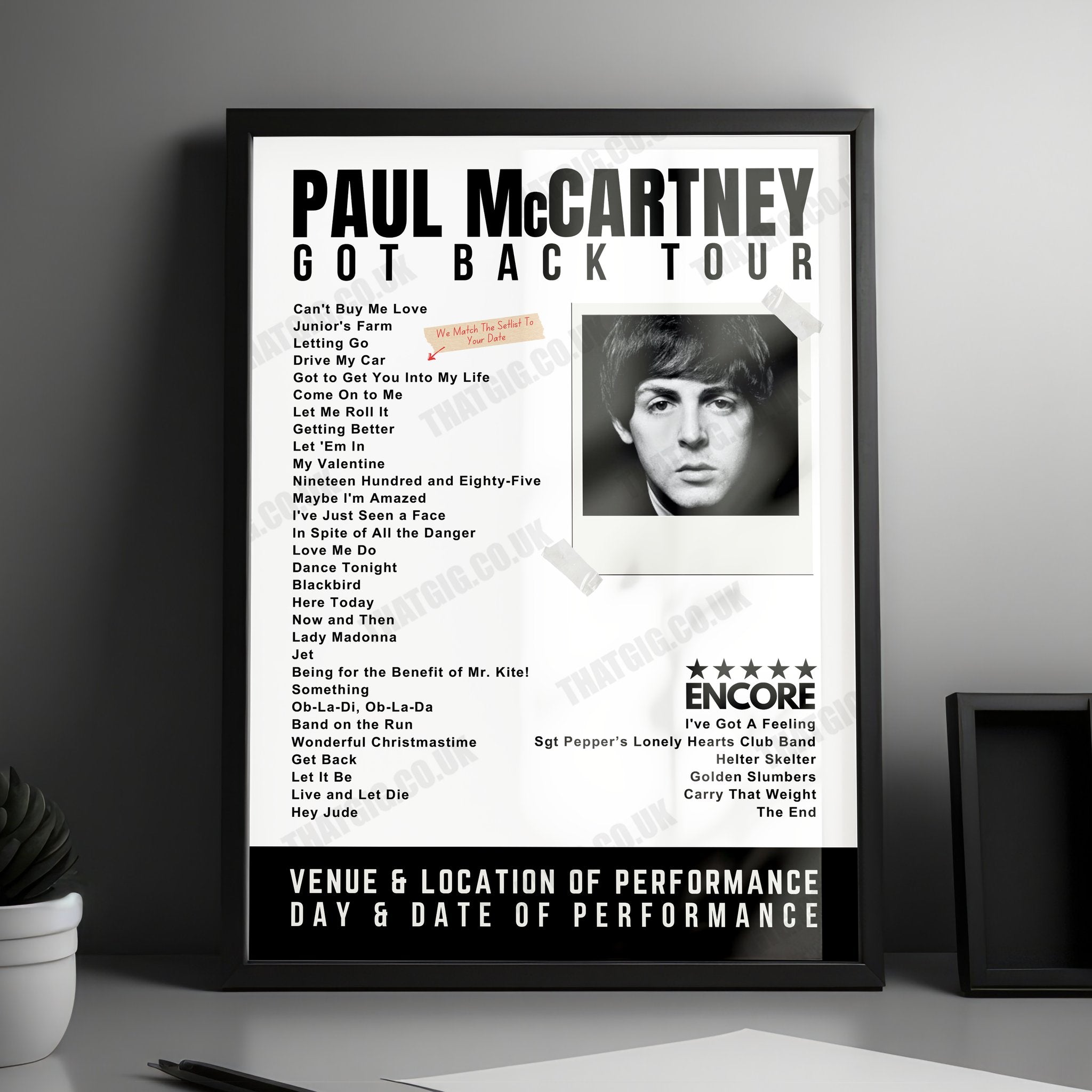 Paul McCartney Setlist Poster - Climate Pledge Arena, Seattle - May 3rd, 2022