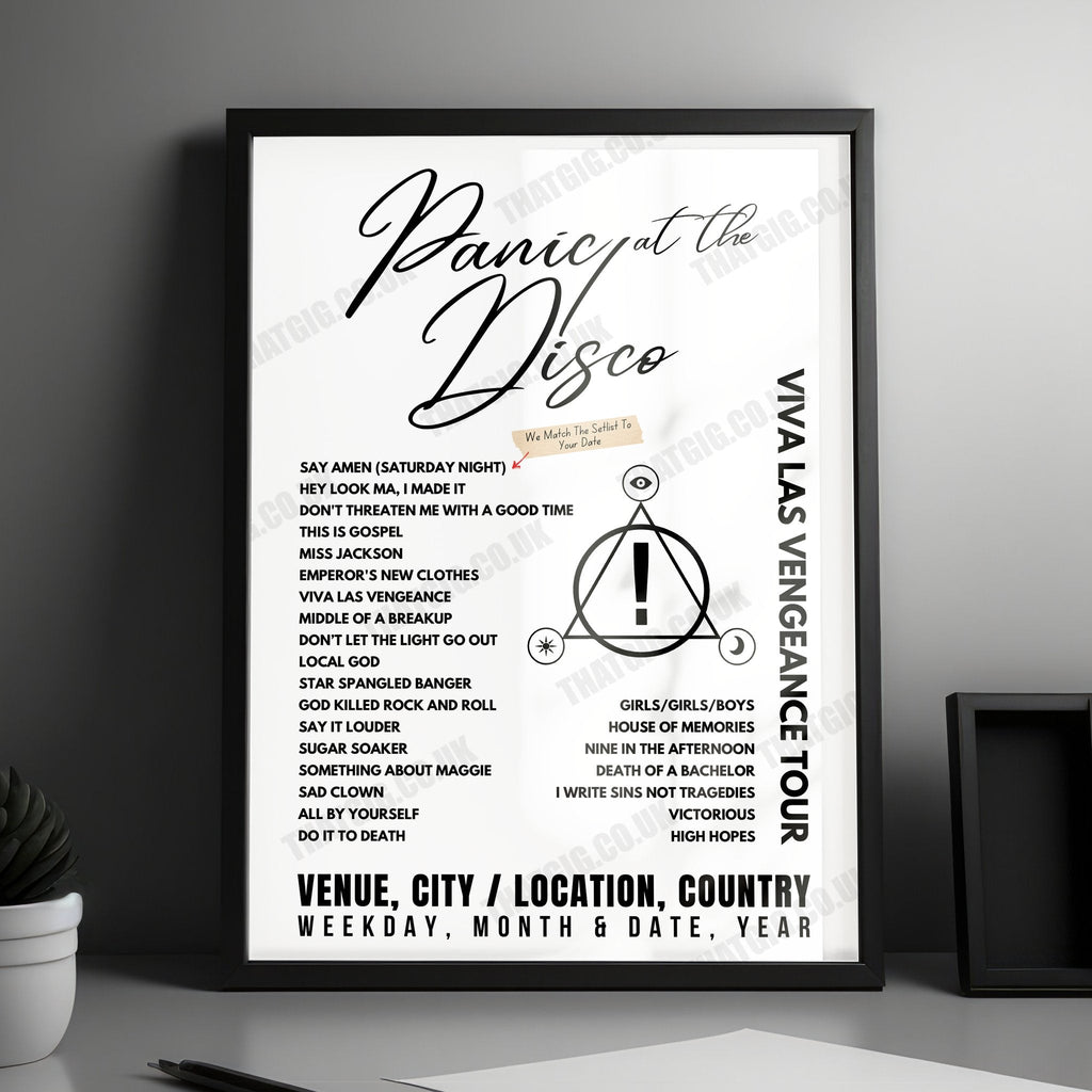 Panic! at the Disco Setlist Poster - AO Arena, Manchester - March 10th, 2023