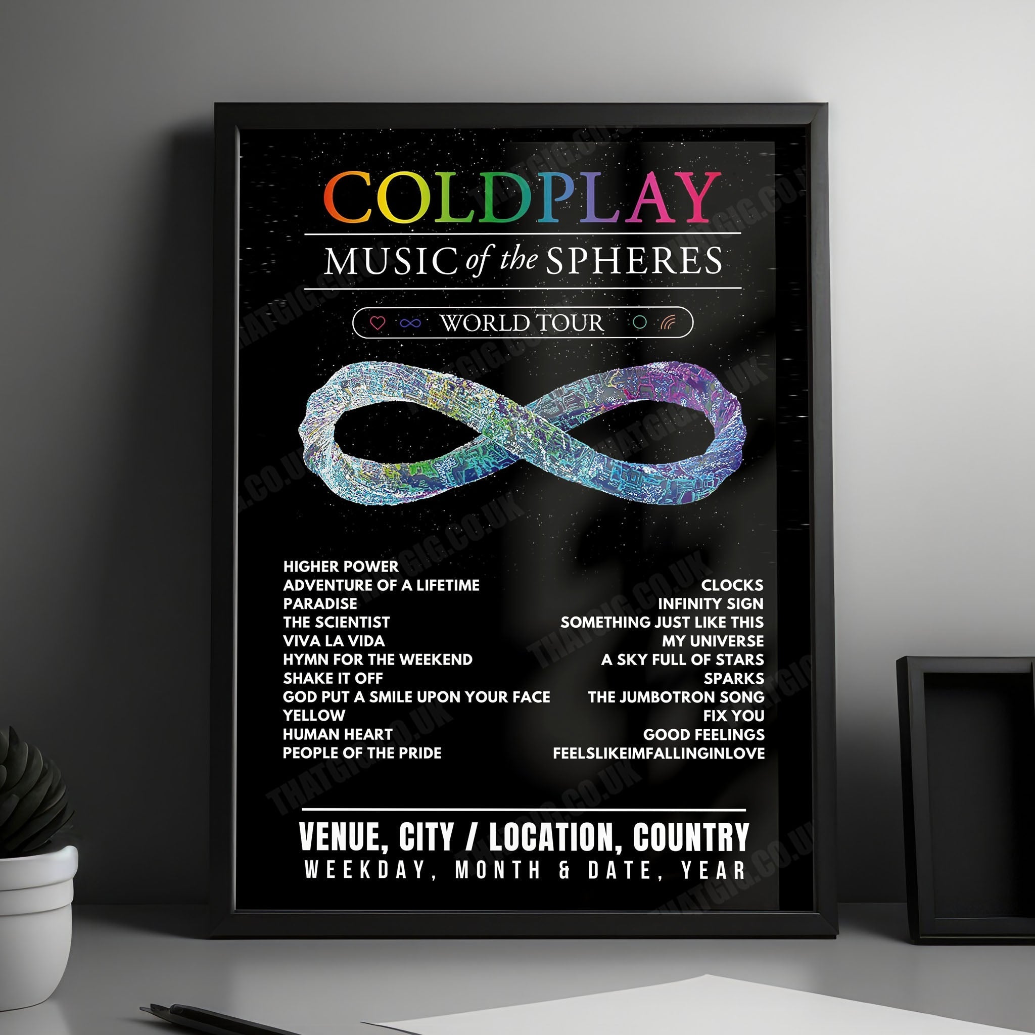 Coldplay Setlist Poster - Marvel Stadium, Melbourne - October 31st, 2024