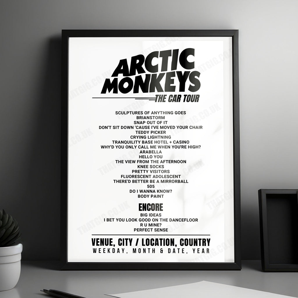 Arctic Monkeys Setlist Poster - Glattbrug, Rümlang - August 23rd, 2022