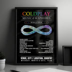 Coldplay Setlist Poster - Estádio Olímpico Nilton Santos, Rio de Janeiro - March 26th, 2023