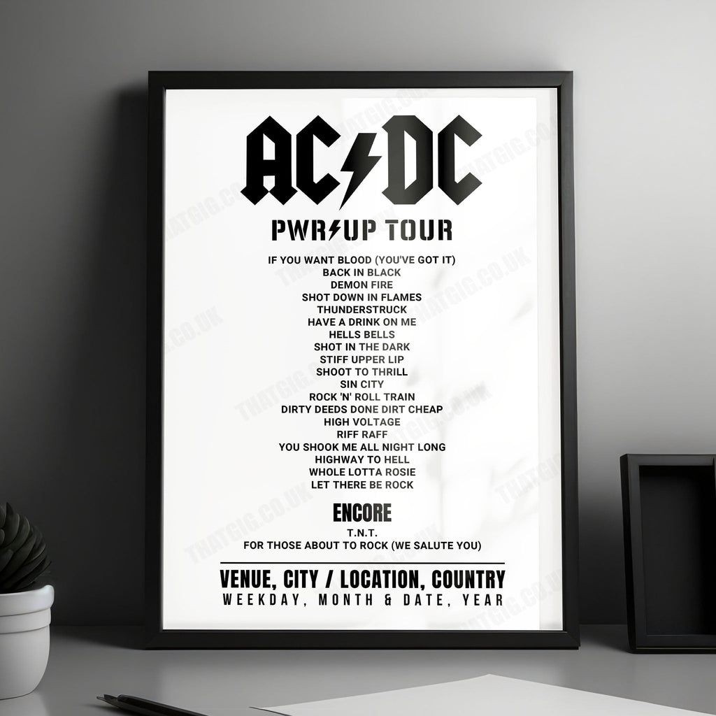 AC/DC Setlist Poster - Veltins-Arena, Gelsenkirchen - May 21st, 2024