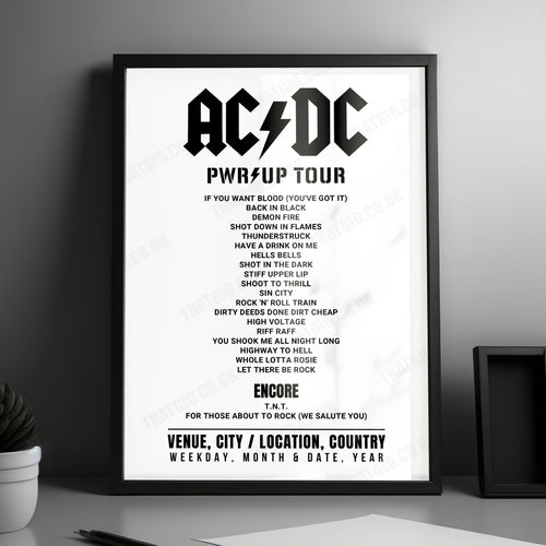 AC/DC Setlist Poster - Veltins-Arena, Gelsenkirchen - May 21st, 2024