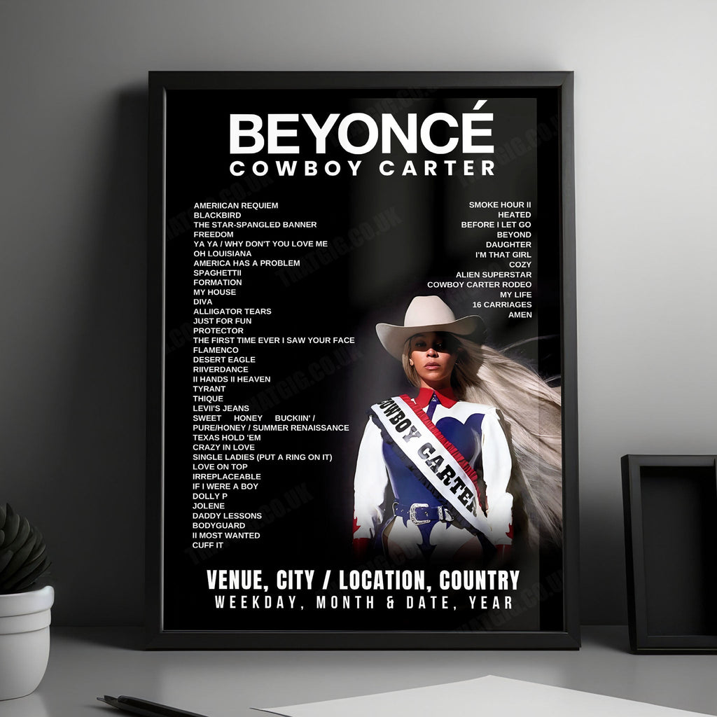 Beyoncé Setlist Poster - Allegiant Stadium, Las Vegas - July 25th, 2025