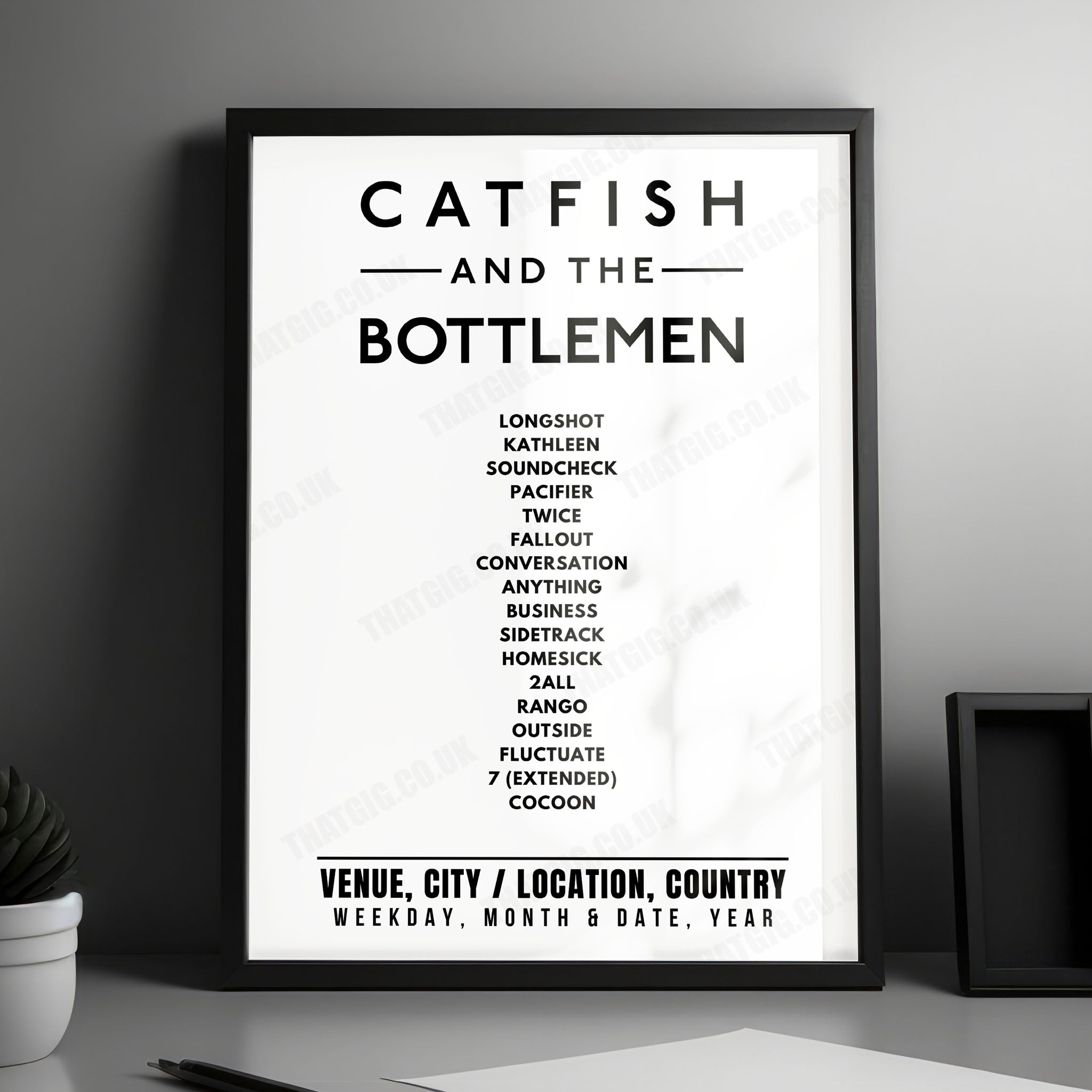 Catfish and the Bottlemen Setlist Poster - Victoria Park, Warrington - September 5th, 2021