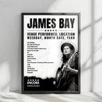 James Bay Setlist Poster - O2 Academy, Edinburgh - February 2nd, 2025