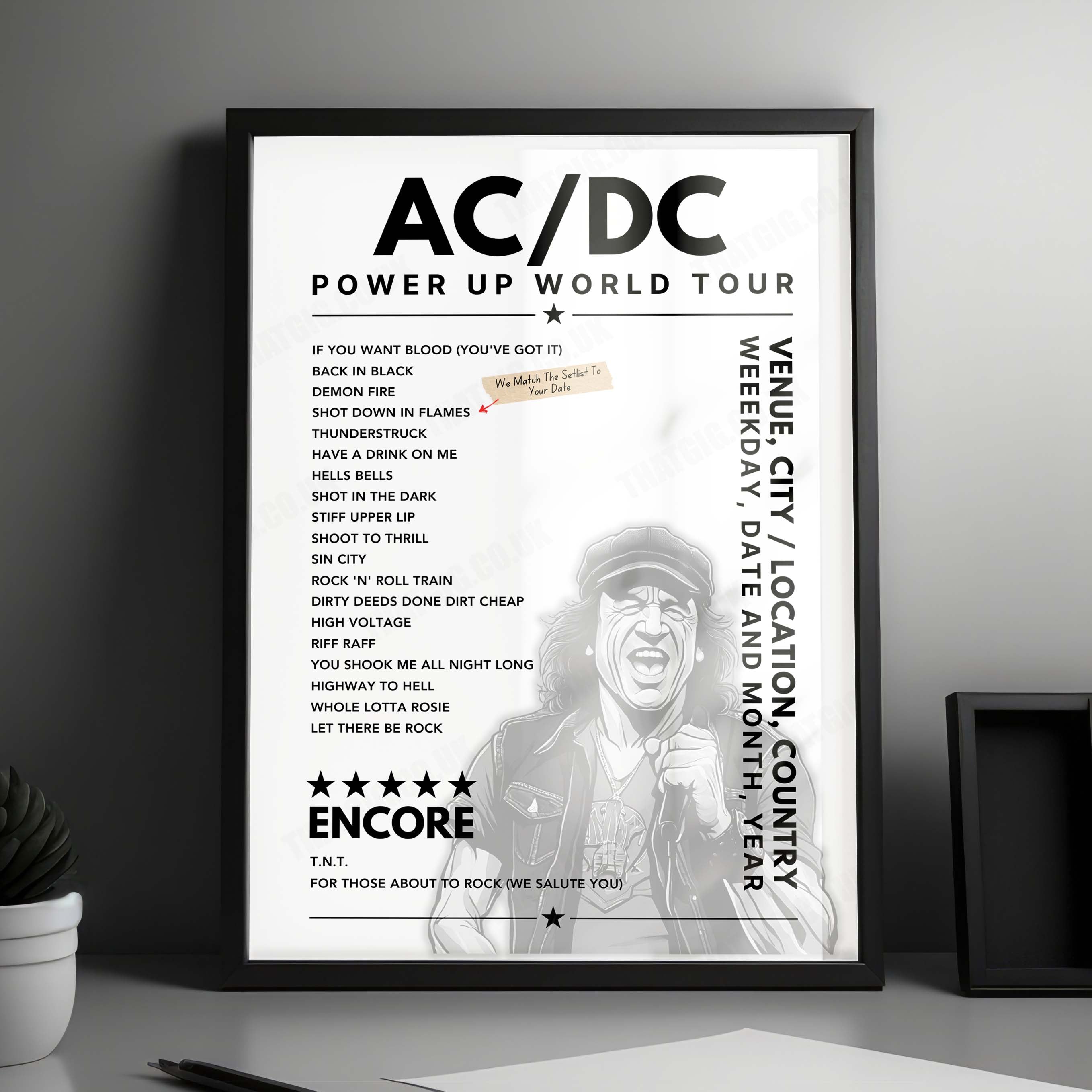 AC/DC Setlist Poster - Palacio de Deportes de la Comunidad de Madrid, Madrid - April 2nd, 2009