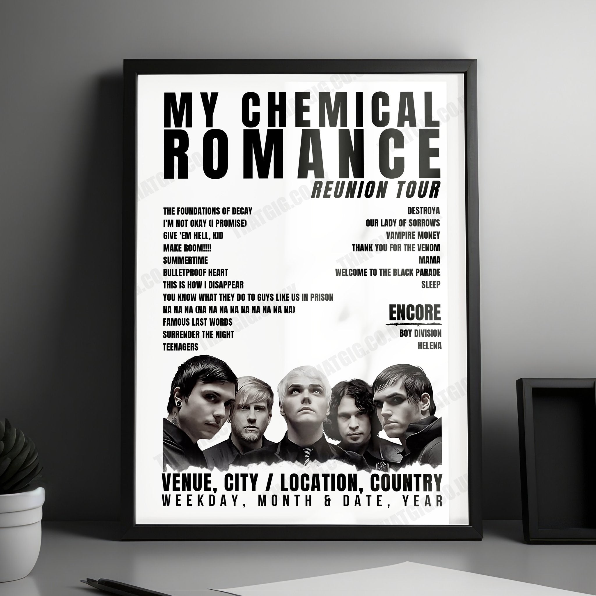 My Chemical Romance Setlist Poster - Ball Arena, Denver - September 30th, 2022