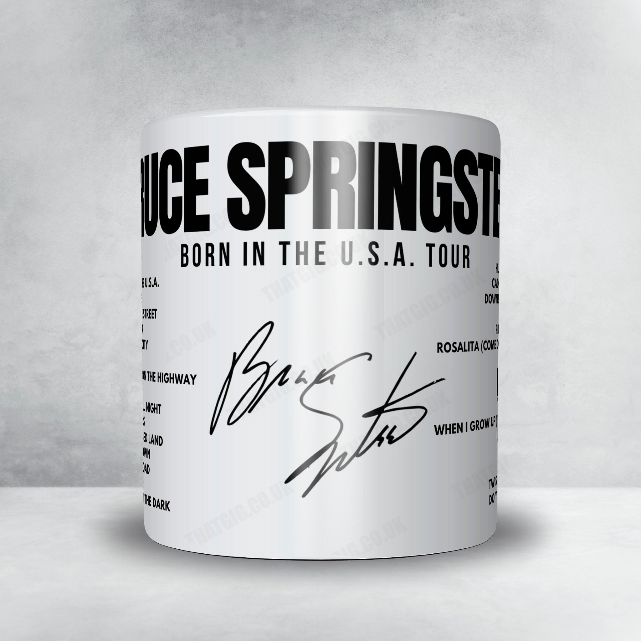 Bruce Springsteen Setlist Mug - Birmingham-Jefferson Civic Center Coliseum, Birmingham - December 6th, 1984