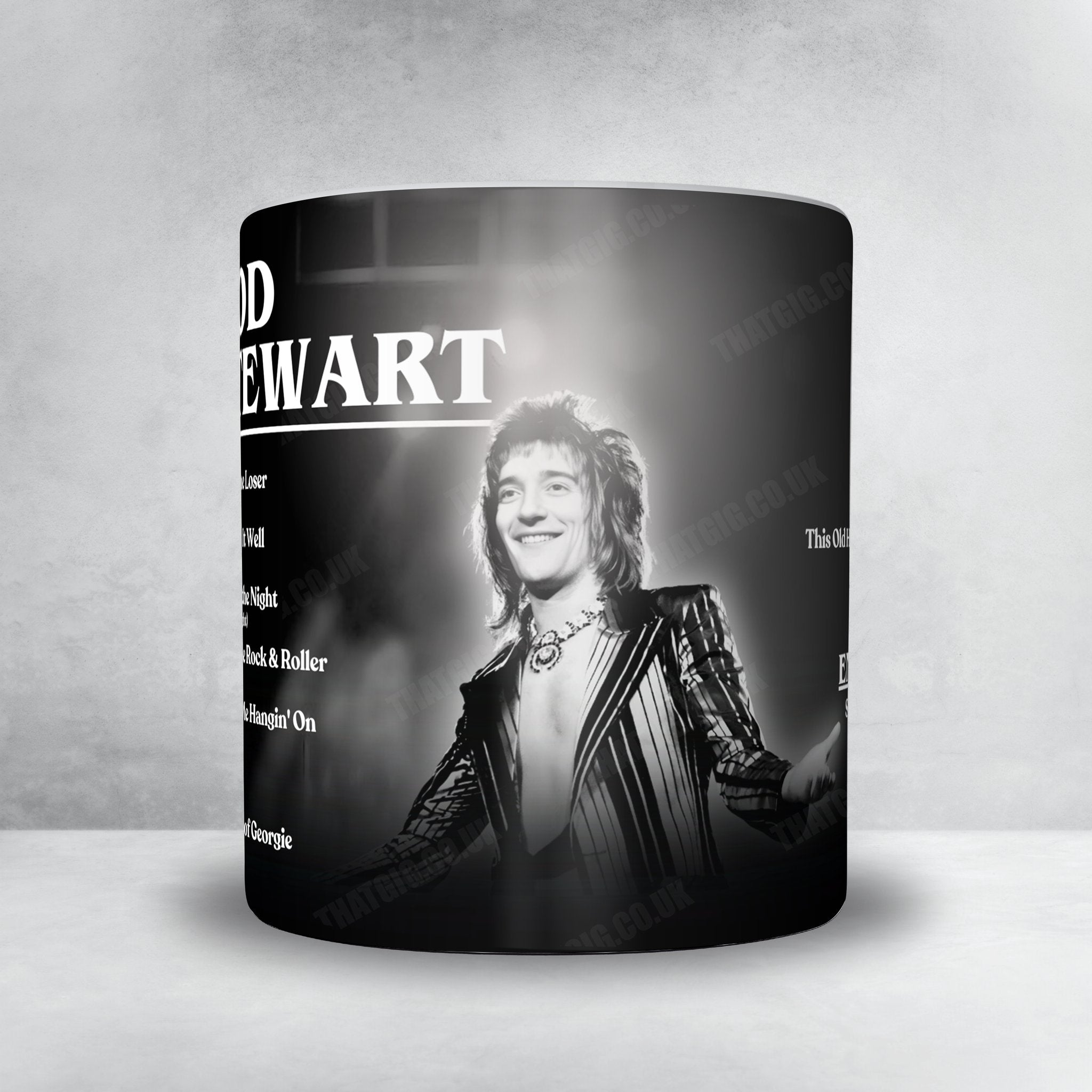 Rod Stewart Setlist Mug - Olympia Grand Hall, London, England - December 28th, 1978