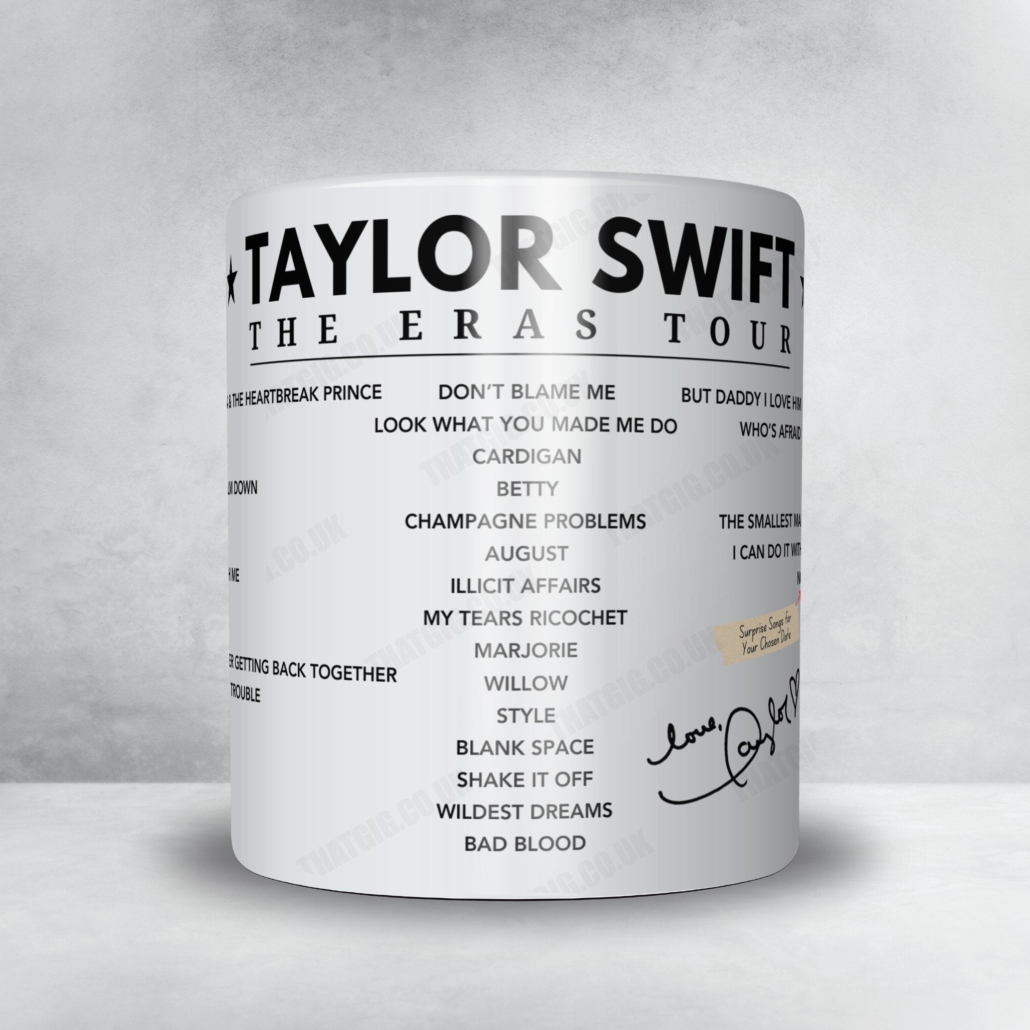 Taylor Swift Setlist Mug - Estádio do Sport Lisboa e Benfica, Lisbon - May 25th, 2024