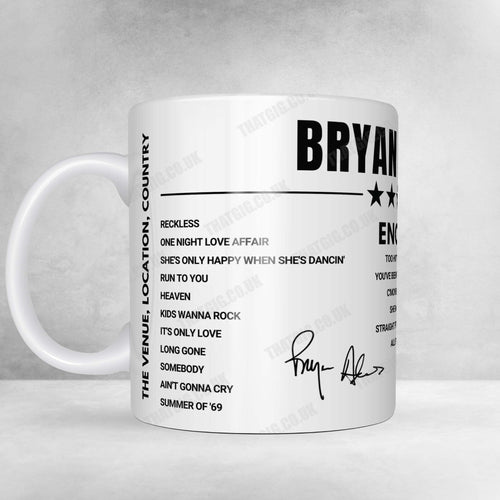 Bryan Adams Setlist Mug - Festhalle, Frankfurt - October 8th, 2024 | Setlist Mug | Inspired Creative Gifts