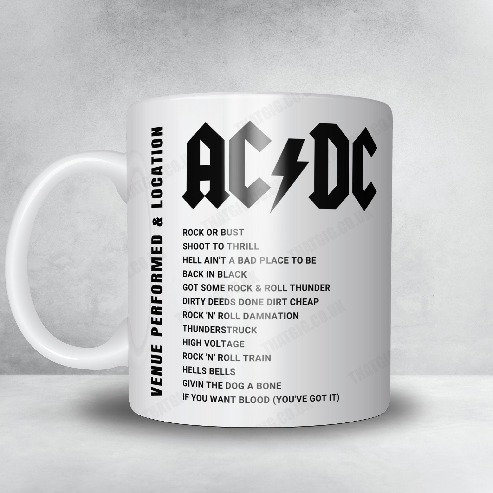 AC/DC Setlist Mug - Etihad Stadium, Melbourne - December 8th, 2015