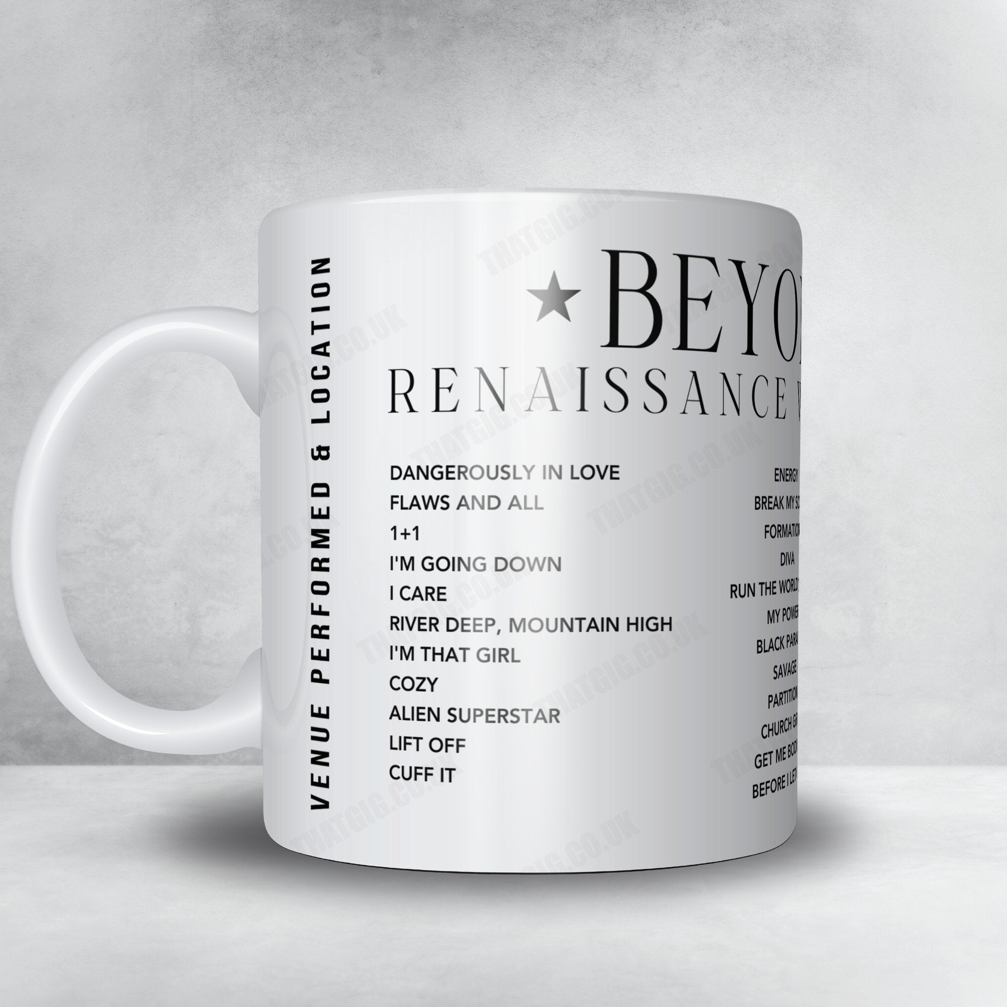 Beyoncé Setlist Mug - Huntington Bank Stadium, Minneapolis - July 20th, 2023