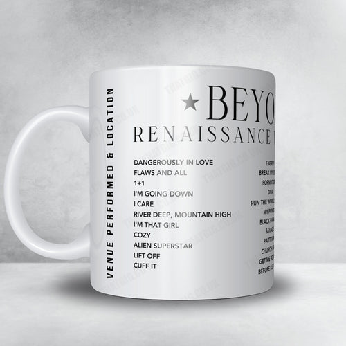 Beyoncé Setlist Mug - Huntington Bank Stadium, Minneapolis - July 20th, 2023 | Setlist Mug | Inspired Creative Gifts