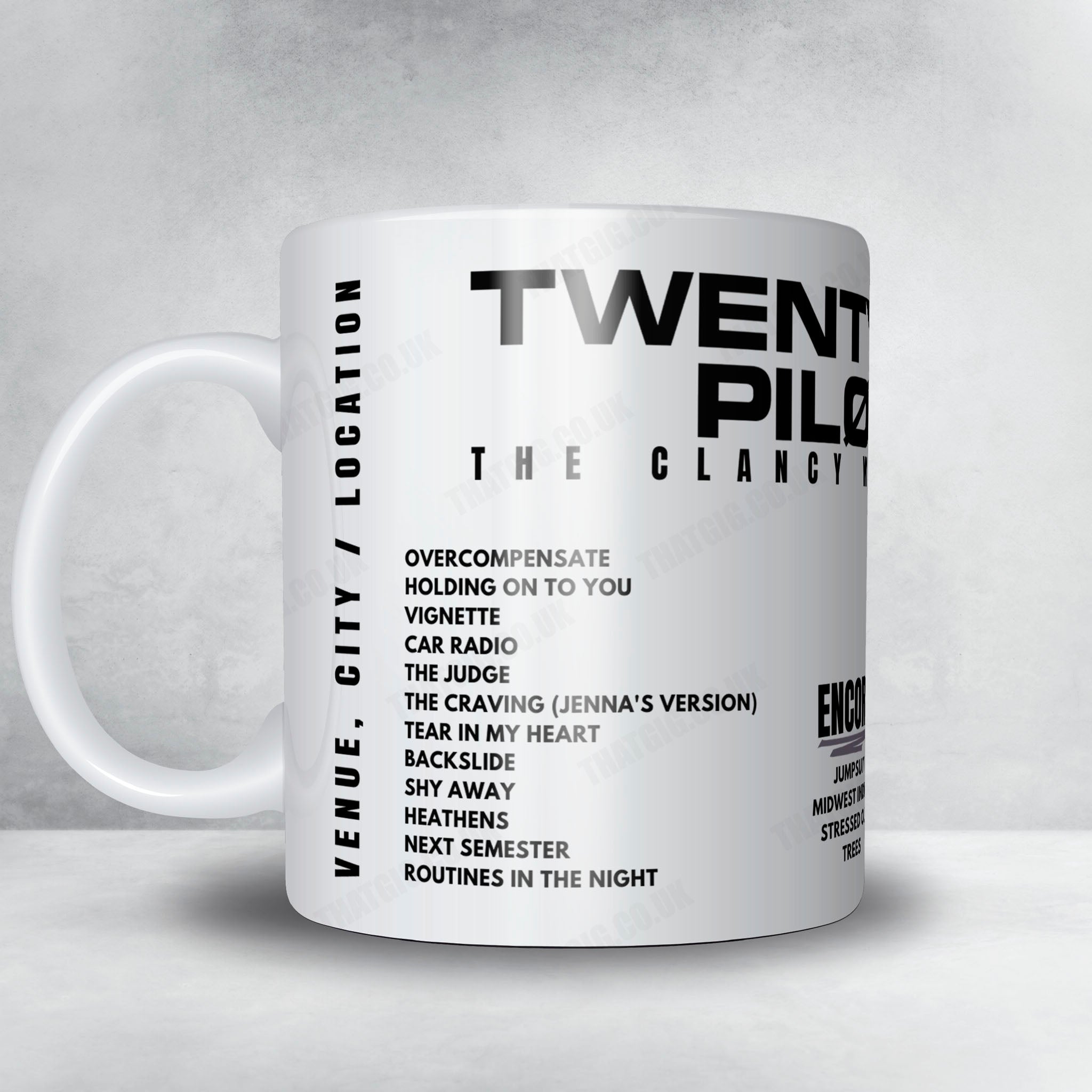twenty one pilots Setlist Mug - Footprint Center, Phoenix - August 30th, 2024