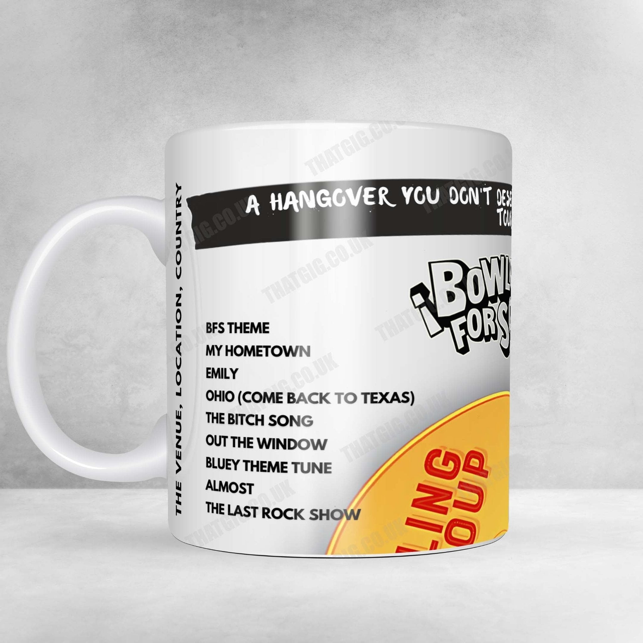 Bowling for Soup Setlist Mug - The Van Buren, Phoenix - October 26th, 2024