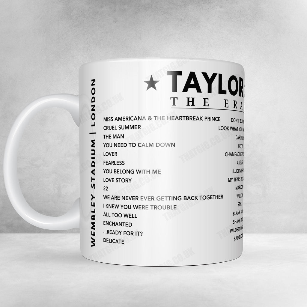 Taylor Swift Setlist Mug - Wembley Stadium, London - August 17th, 2024
