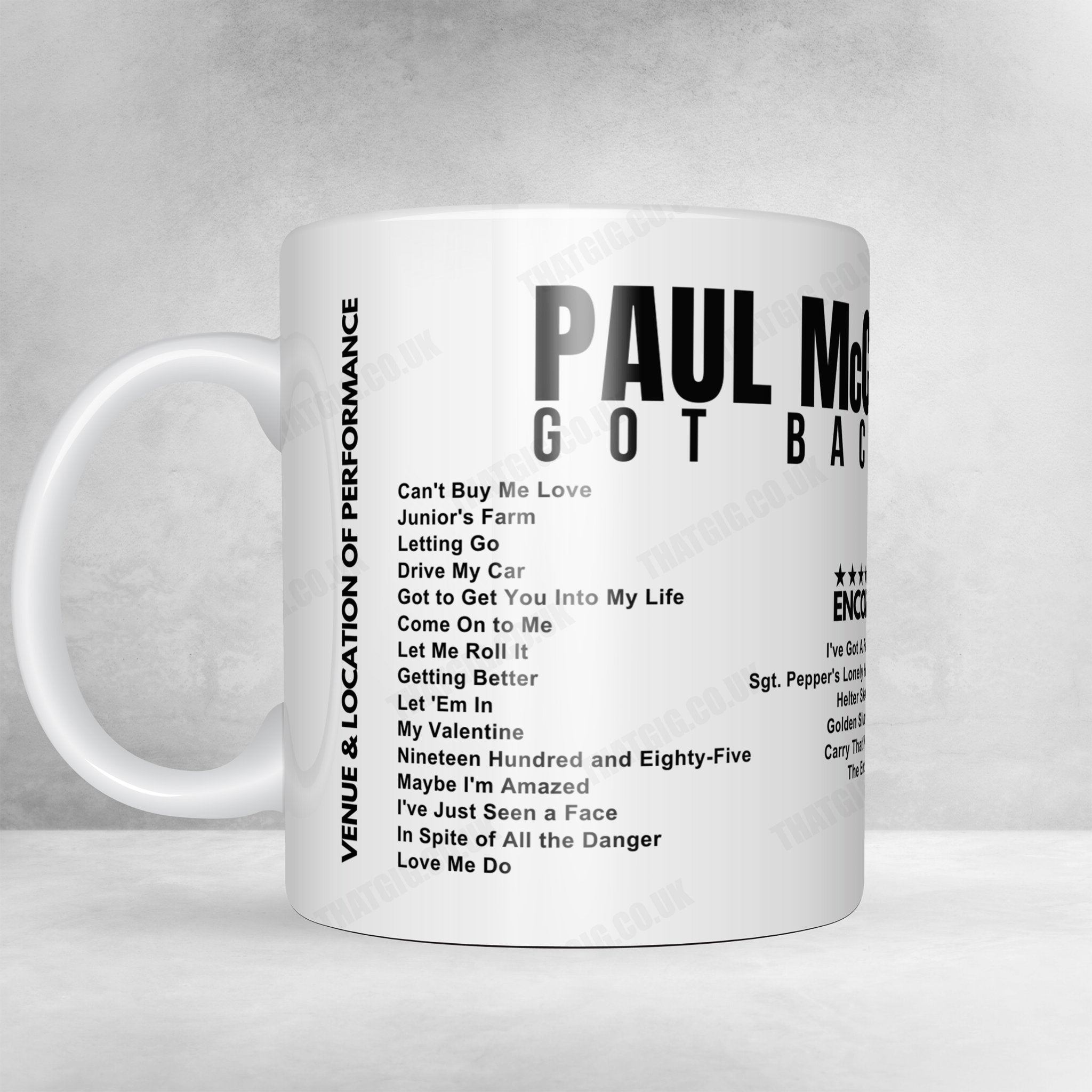 Paul McCartney Setlist Mug - Climate Pledge Arena, Seattle - May 2nd, 2022