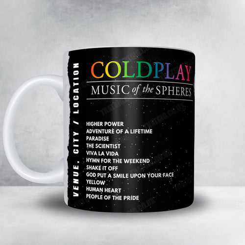 Coldplay Setlist Mug - Allegiant Stadium, Las Vegas - June 7th, 2025 | Setlist Mug | Inspired Creative Gifts