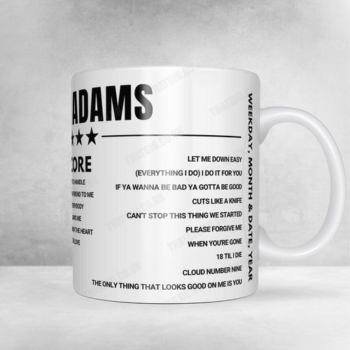 Bryan Adams Setlist Mug - Festhalle, Frankfurt - October 8th, 2024 | Setlist Mug | Inspired Creative Gifts
