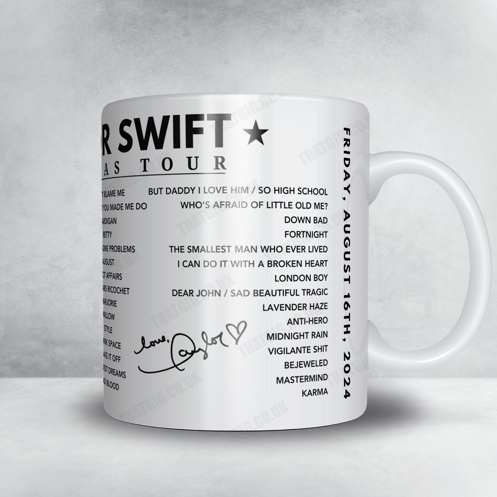 Taylor Swift Setlist Poster - Wembley, London - August 16th 2024