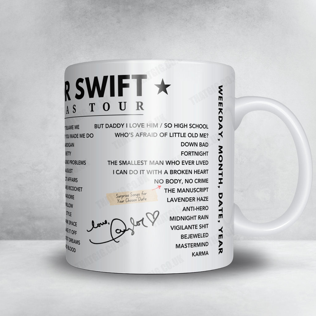 Taylor Swift Setlist Mug - Friends Arena, Solna - May 19th, 2024