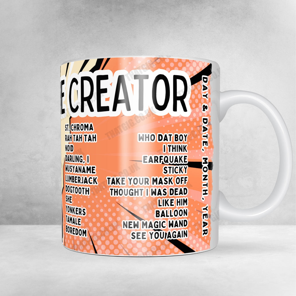 Tyler, The Creator Setlist Mug - Fiserv Forum, Milwaukee, WI - February 6th, 2025