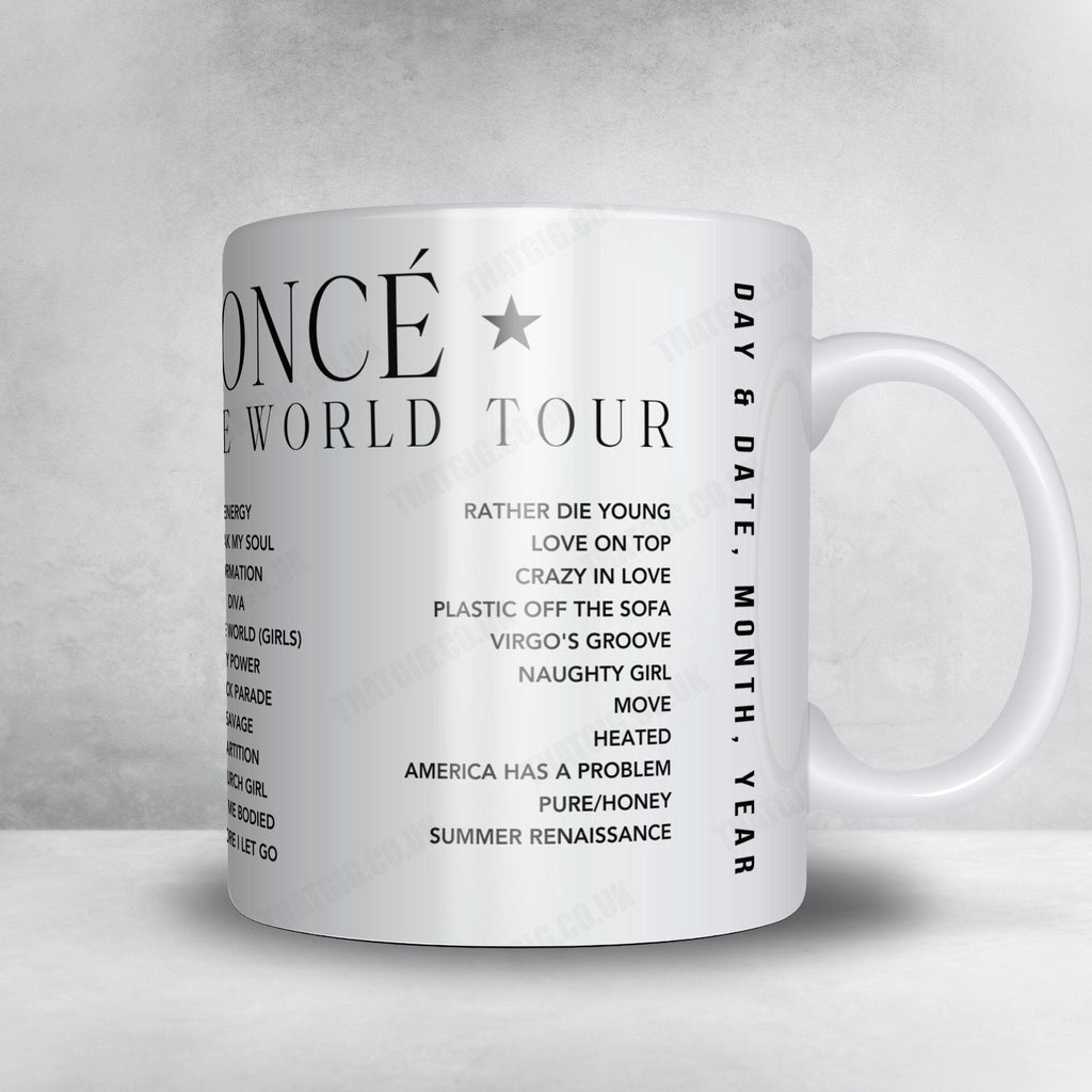 Beyoncé Setlist Mug - BT Murrayfield Stadium, Edinburgh - May 20th, 2023