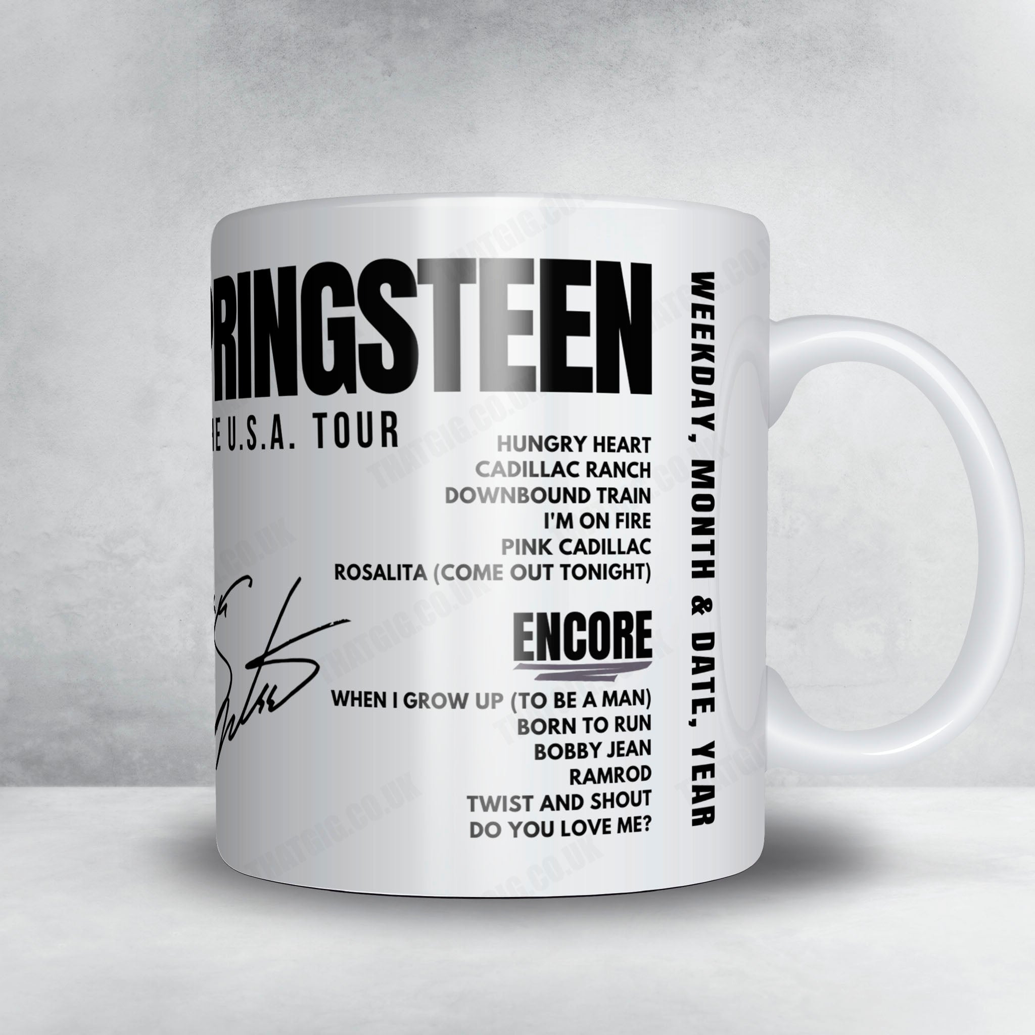 Bruce Springsteen Setlist Mug - Los Angeles Sports Arena, Los Angeles - October 29th, 1984