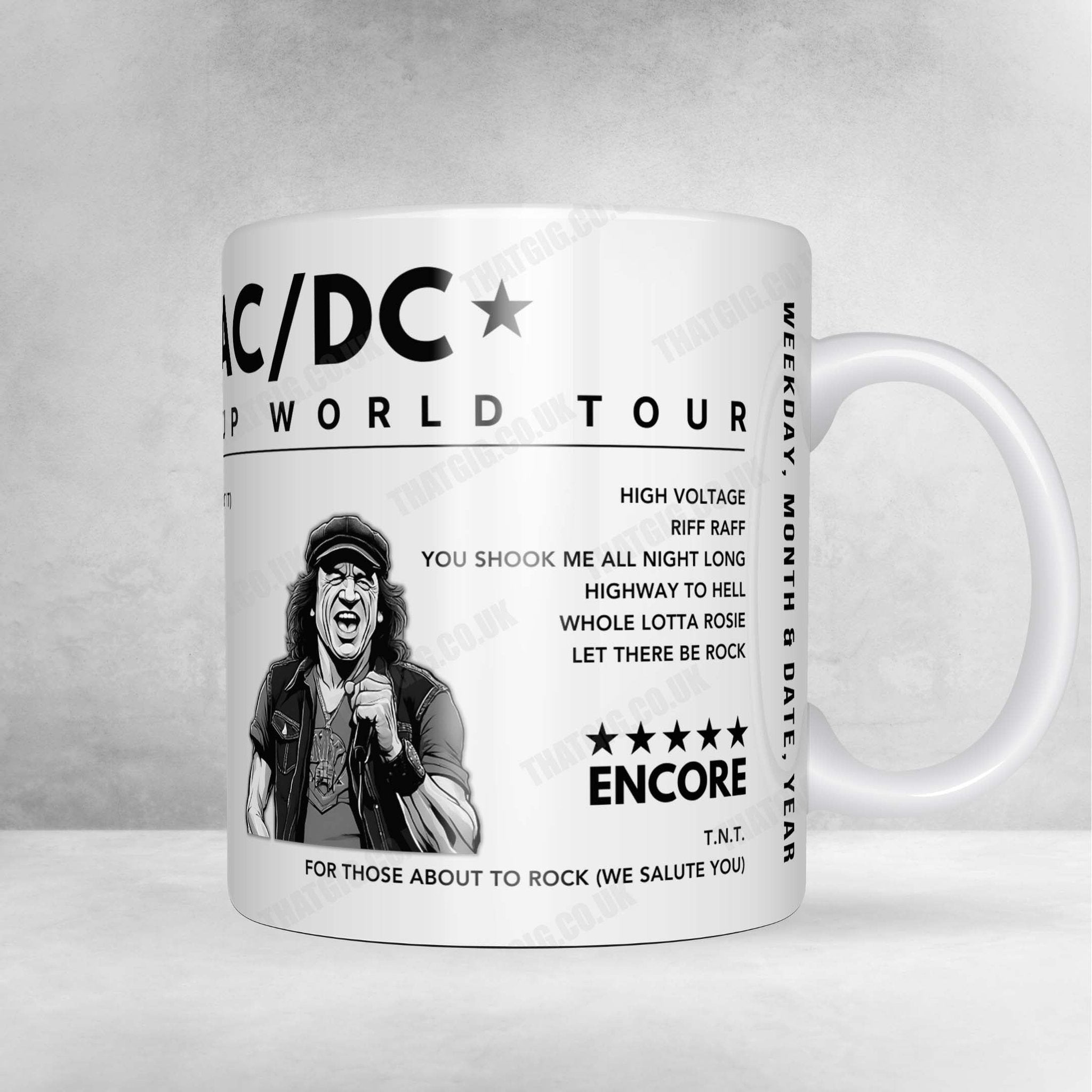 AC/DC Setlist Mug - Wembley Arena, London - December 5th, 2000