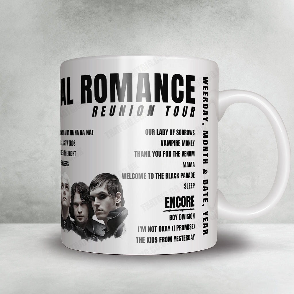 My Chemical Romance Setlist Mug - Heritage Bank Center, Cincinnati - August 24th, 2022
