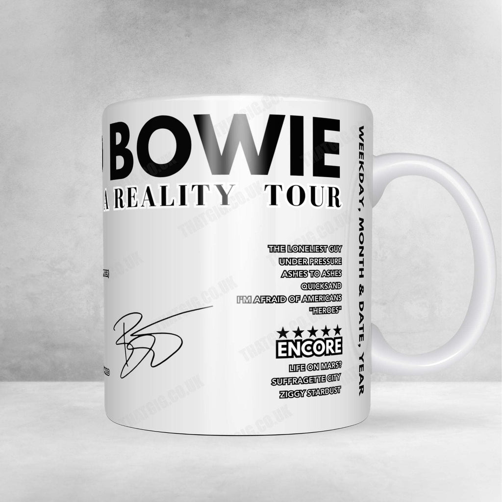 David Bowie Setlist Mug - Hollywood Athletic Club, Los Angeles - September 10th, 1997