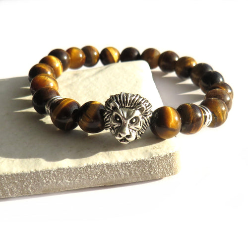 Men's Tigers Eye Lion Bracelet | Mens Bracelet | Inspired Creative Gifts