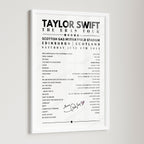 Taylor Swift Setlist Poster - Scottish Gas Murrayfield Stadium, Edinburgh - June 8th, 2024