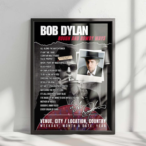 Bob Dylan Setlist Poster - Orpheum Theater, Sioux City - April 2nd, 2025 | Setlist Poster | Inspired Creative Gifts